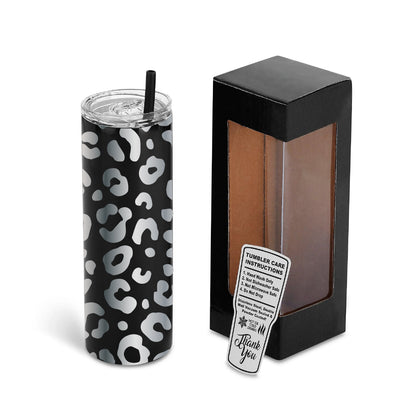 Leopard Print Tumbler | Laser Engraved Animal Print Cup