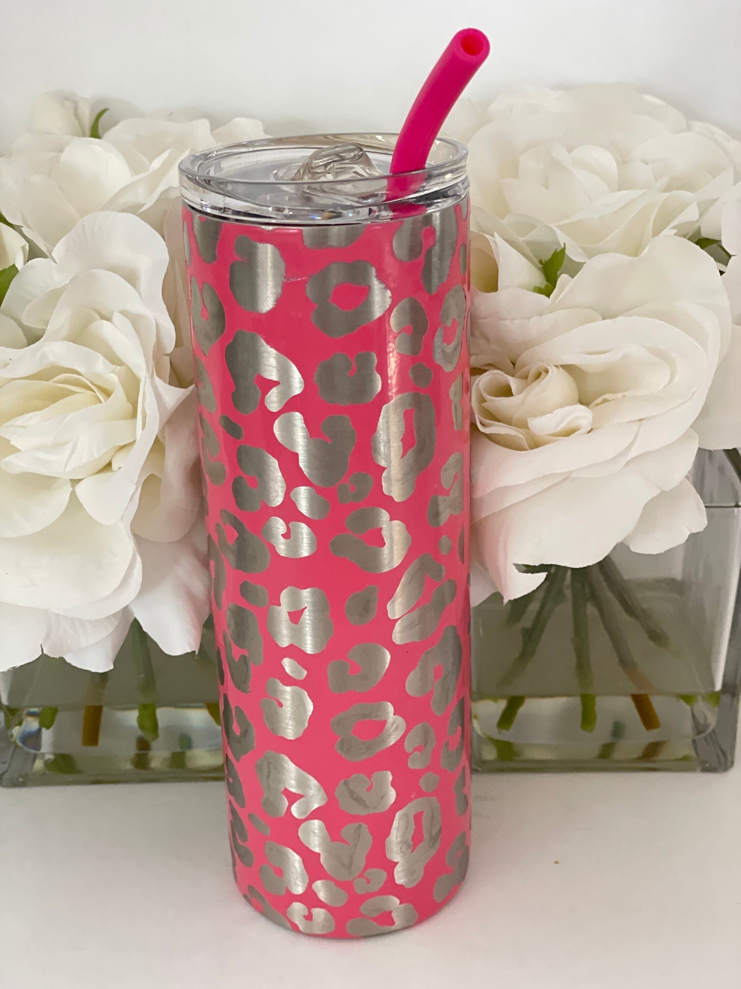 Leopard Print Tumbler | Laser Engraved Animal Print Cup