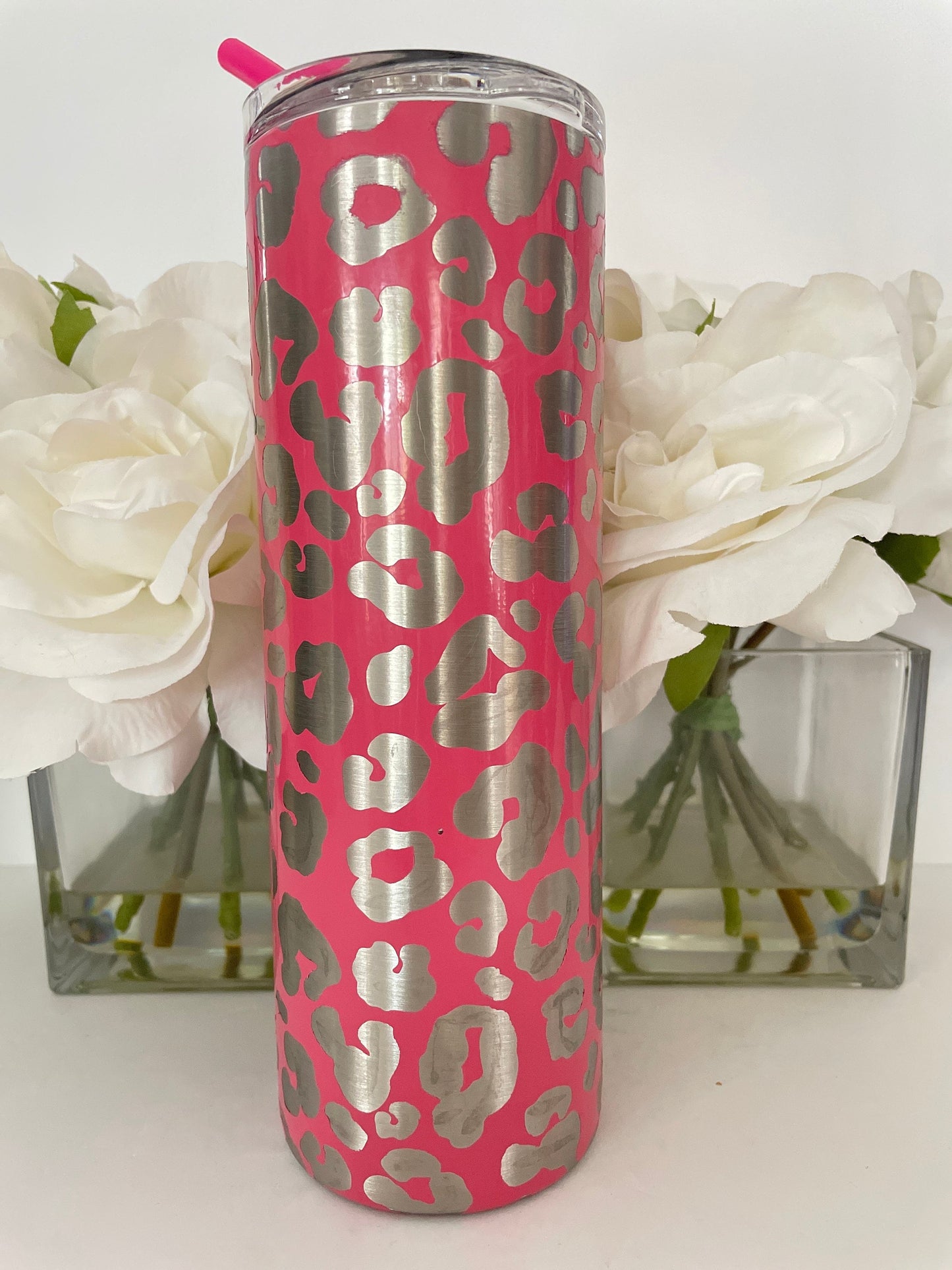 Leopard Print Tumbler | Laser Engraved Animal Print Cup