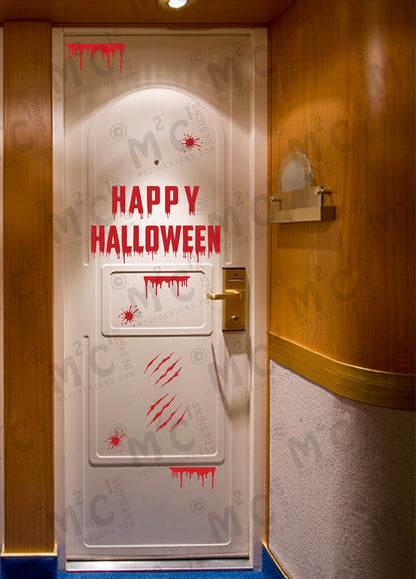 Happy Halloween Cruise Door Magnets: Spiders, Bats, Letters