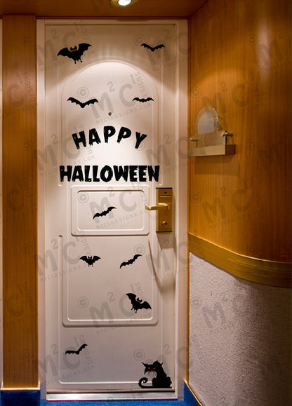 Happy Halloween Cruise Door Magnets: Spiders, Bats, Letters
