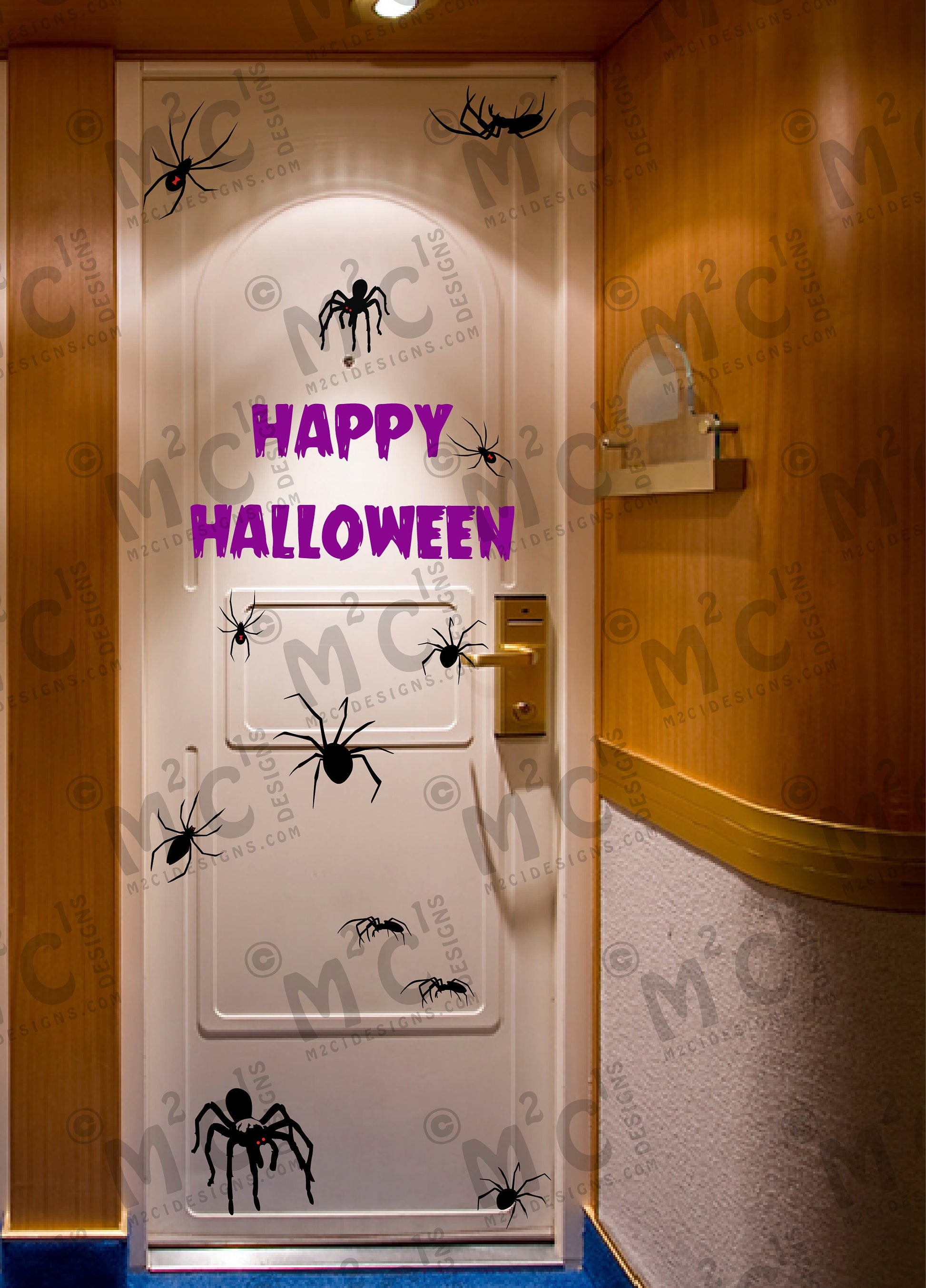 Happy Halloween Cruise Door Magnets: Spiders, Bats, Letters