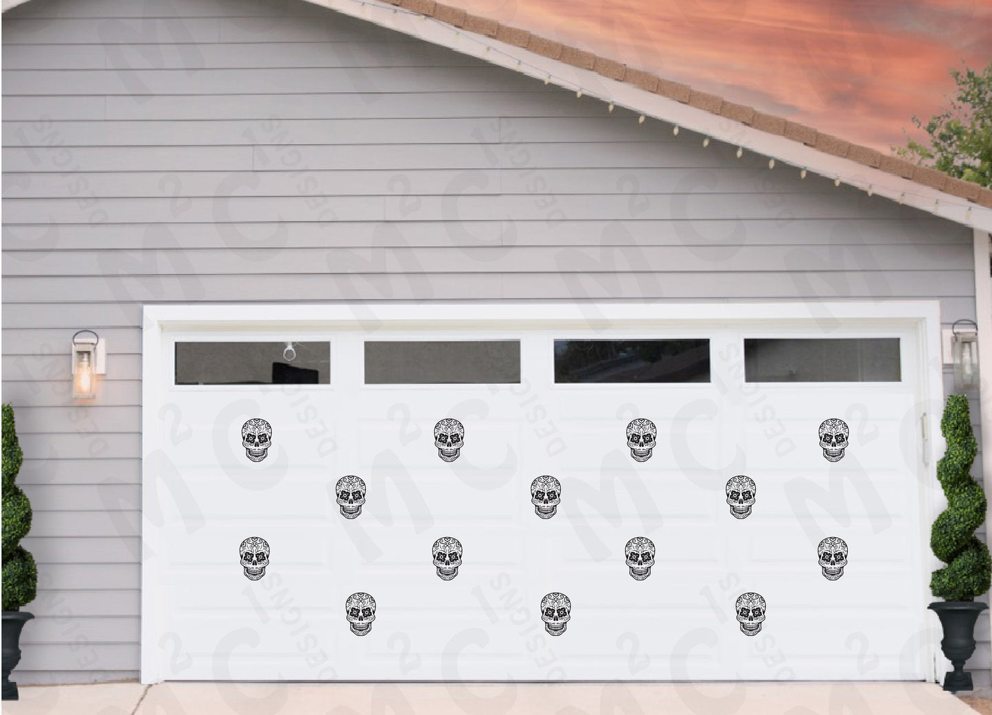 Día de Muertos Sugar Skull Magnets: Festive Garage Door Decor