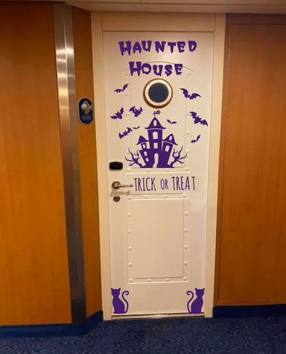 Haunted House Cruise Ship Magnets, Trick or Treat, Flying bats