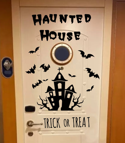Haunted House Cruise Ship Magnets, Trick or Treat, Flying bats