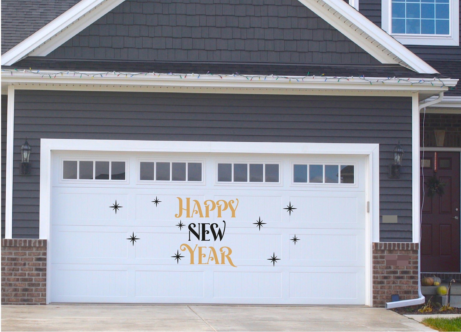 Happy New Year Magnetic Garage Door Sign | Reusable Celebration Decor