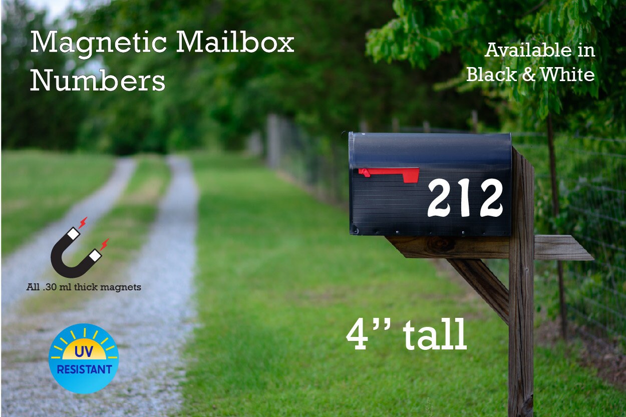 Mailbox 4 inches Magnetic Numbers: Personalized Home Address Sign