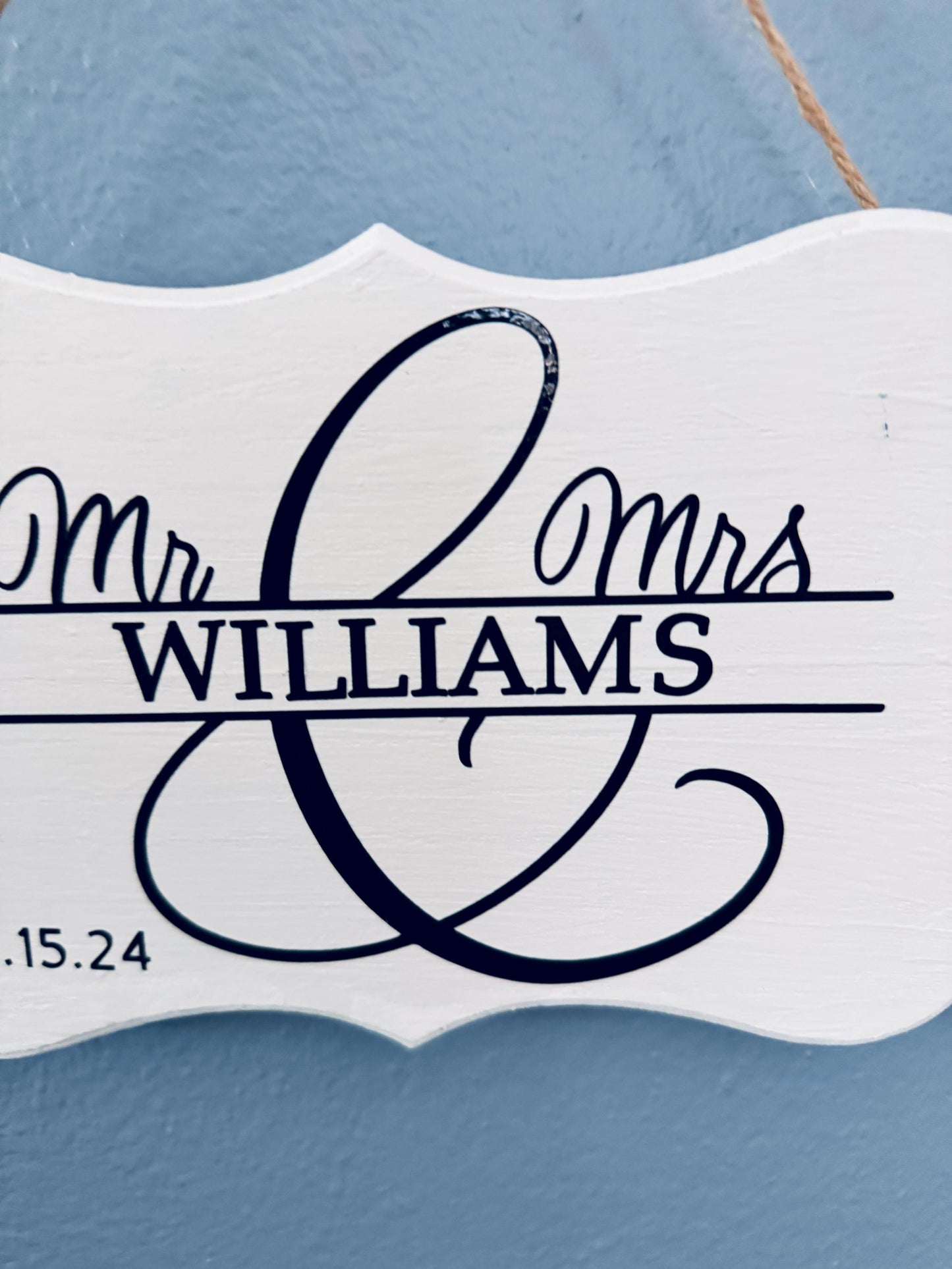 Personalized Mr. and Mrs. Wood Wedding Plaque – Custom Last Name and Date