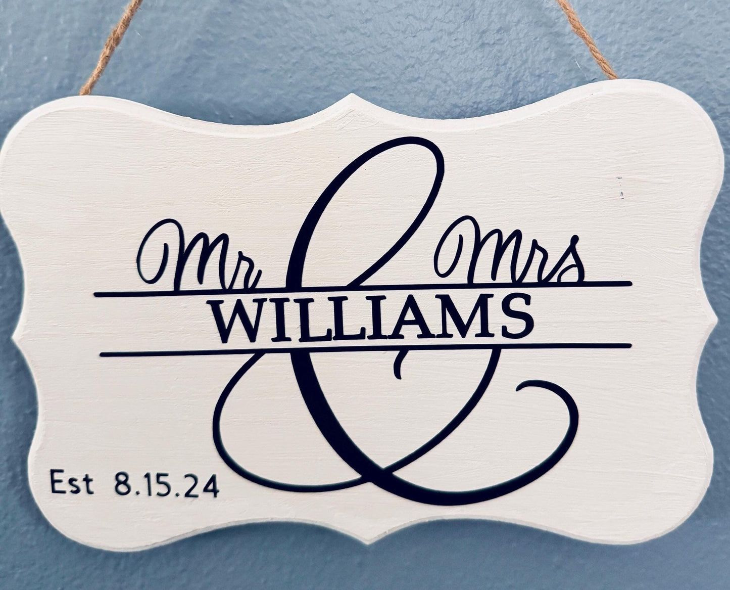 Personalized Mr. and Mrs. Wood Wedding Plaque – Custom Last Name and Date