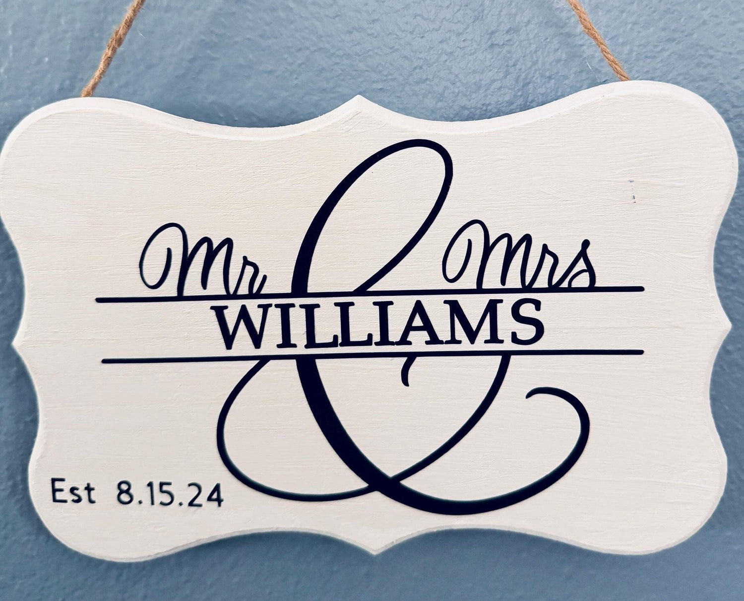 Personalized Mr. and Mrs. Wood Wedding Plaque – Custom Last Name and Date