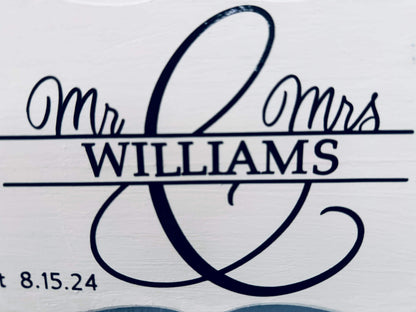 Personalized Mr. and Mrs. Wood Wedding Plaque – Custom Last Name and Date