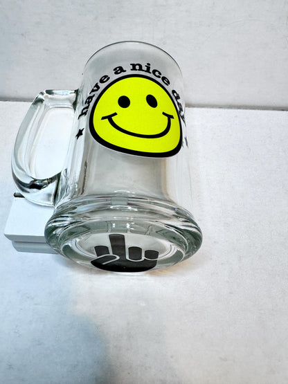 Middle Finger Beer Mug:  Have a Nice Day Humorous Gag Gift