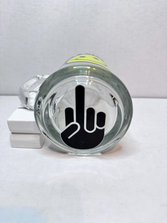 Have a nice day (middle finger) glass mug, sarcastic gift for him or her