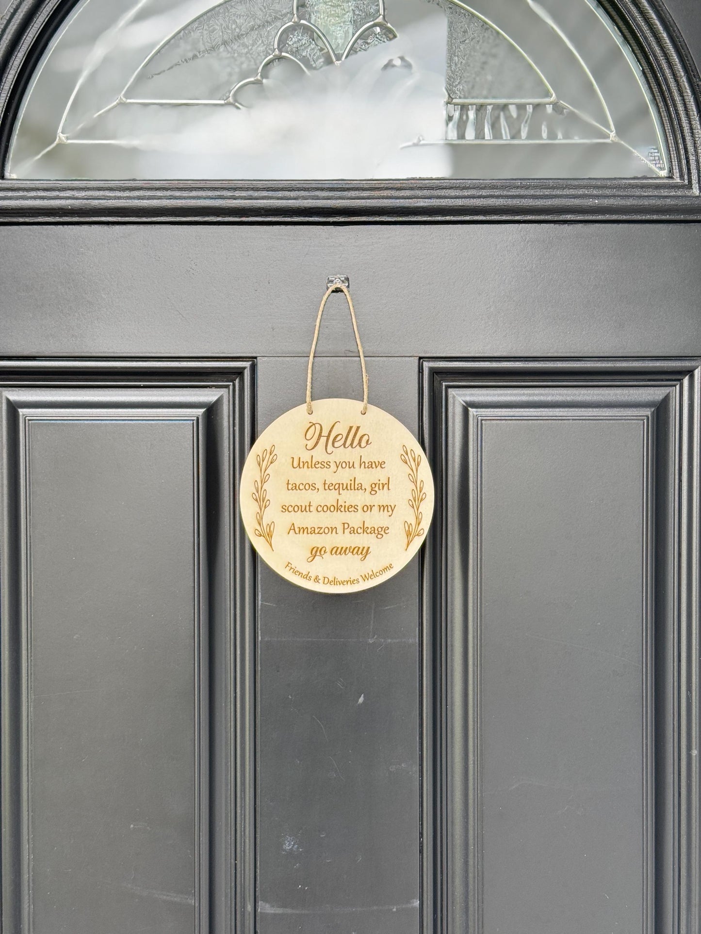 Engraved No Soliciting Wood Signs – Funny and Stylish Entryway Signs for Home & Business