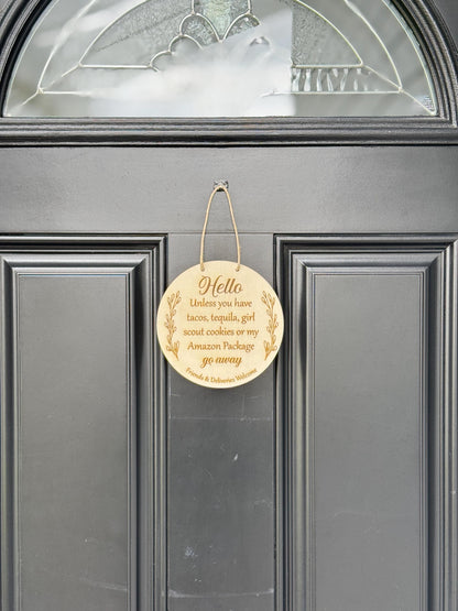 Engraved No Soliciting Wood Signs – Funny and Stylish Entryway Signs for Home & Business