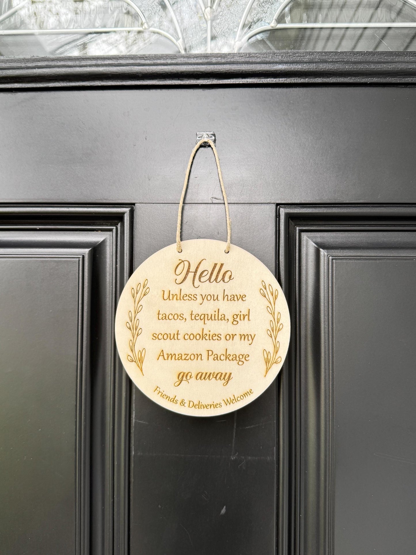 Engraved No Soliciting Wood Signs – Funny and Stylish Entryway Signs for Home & Business