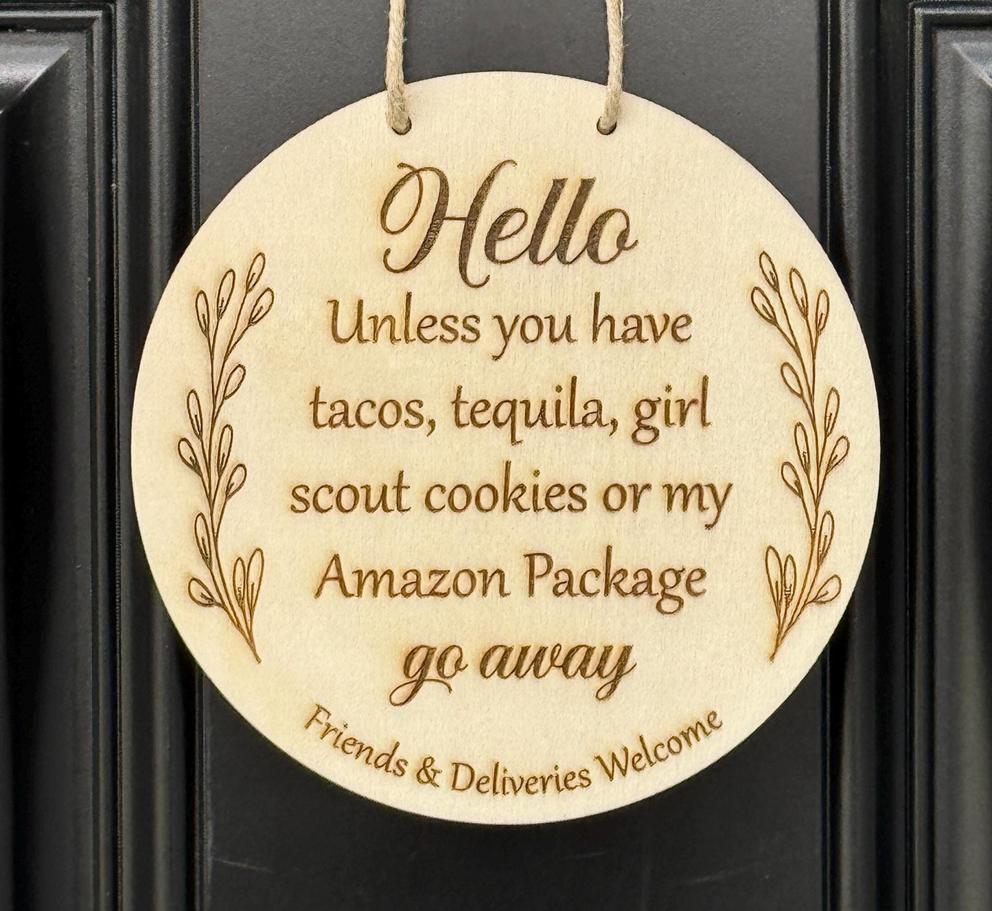 Engraved No Soliciting Wood Signs – Funny and Stylish Entryway Signs for Home & Business