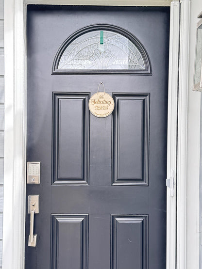 Engraved No Soliciting Wood Signs – Funny and Stylish Entryway Signs for Home & Business