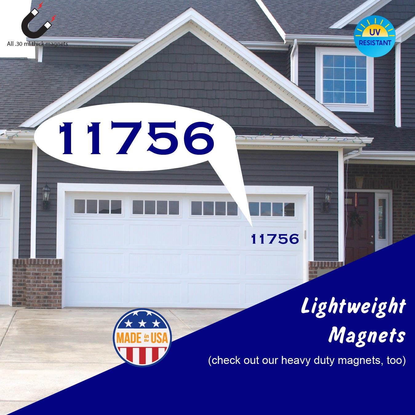 Custom Lightweight Vinyl Magnetic House Numbers: Garage, Door, Mailbox