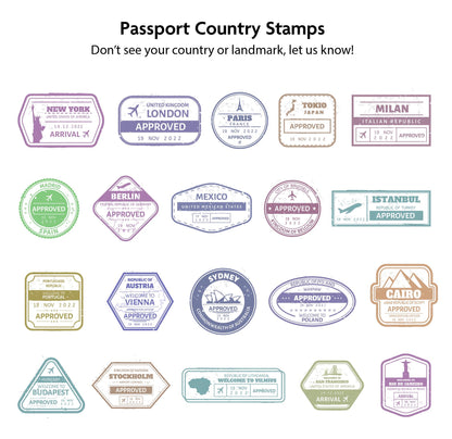 Cruise Ship Cabin door travel decorations Magnet: Travel the World, Passport Stamps