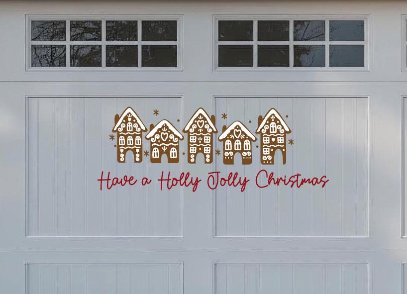 Gingerbread House Garage Door Magnets | Holiday Outdoor Decor, Set of 5