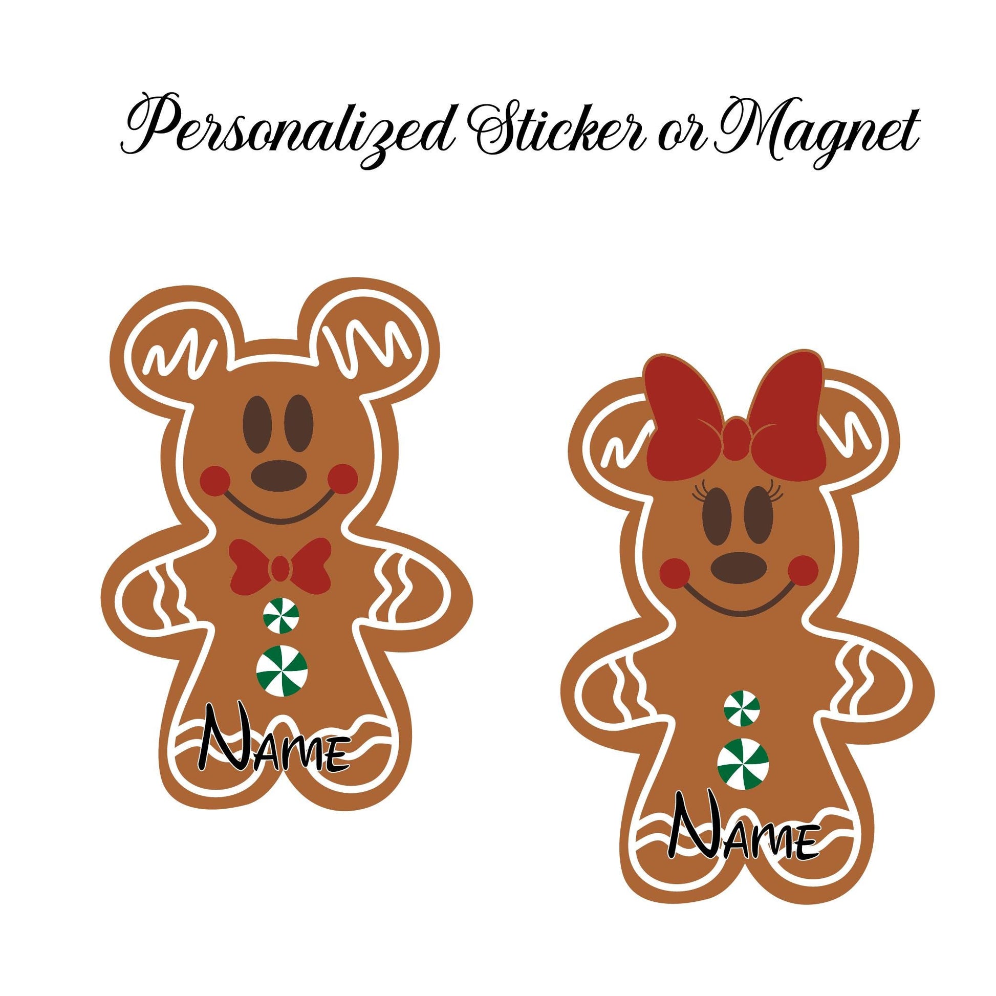 Gingerbread Boy & Girl Cruise Door Magnets / Stickers
