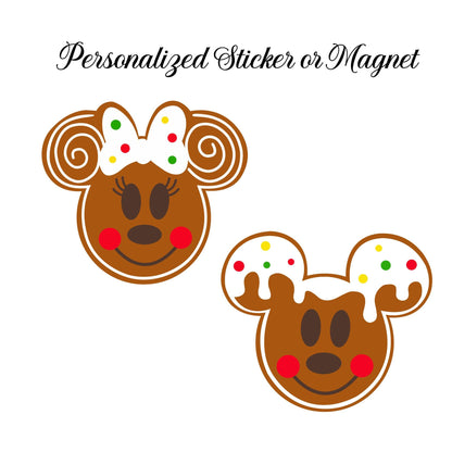 Gingerbread Boy & Girl Cruise Door Magnets / Stickers