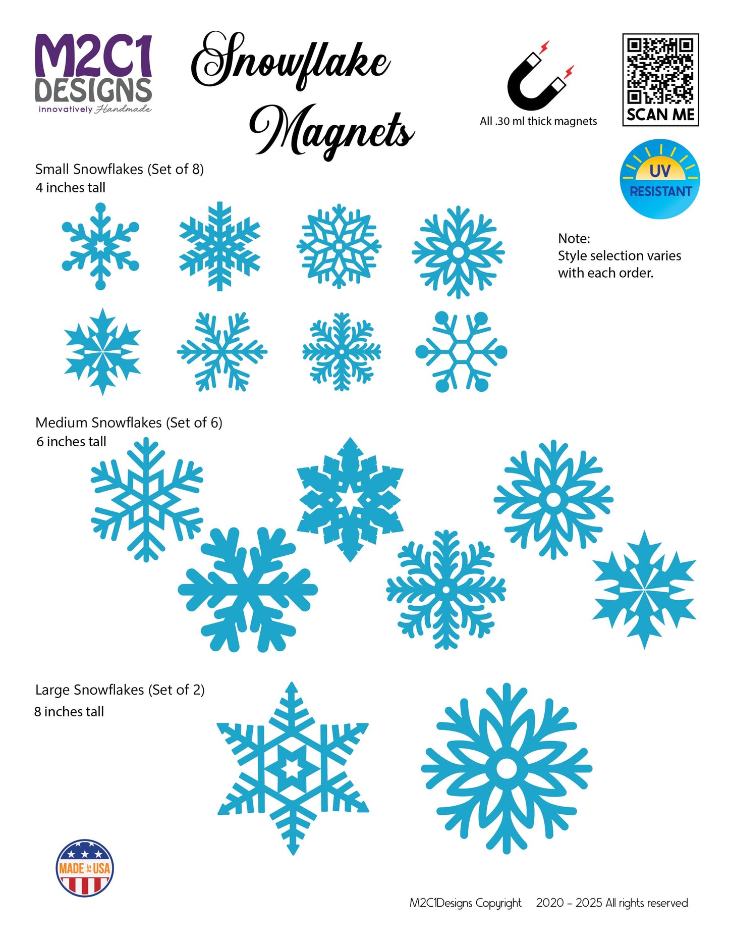 Snowflake Magical Outdoor Magnets for Winter Garage Door Decorations