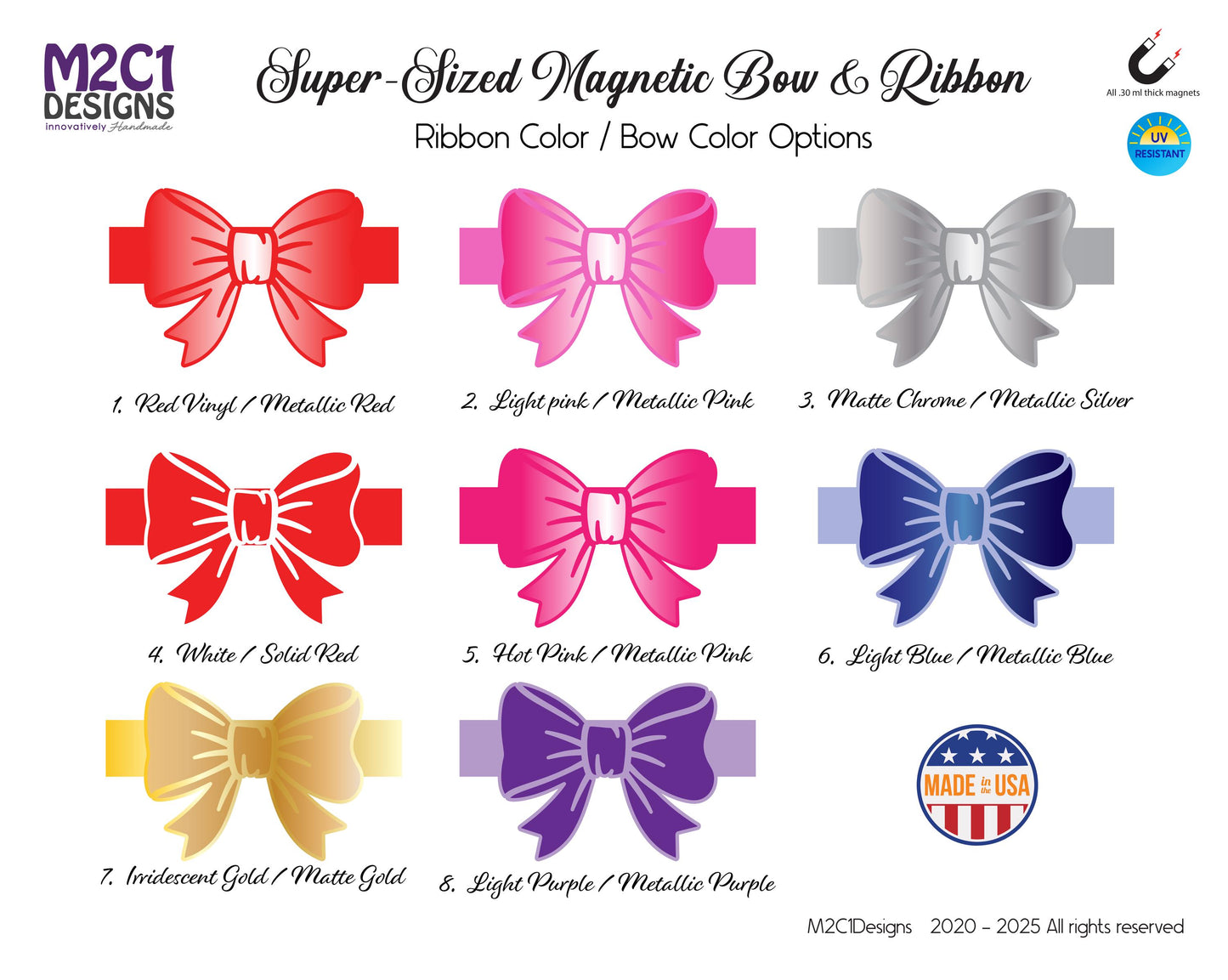 Oversized Magnetic Garage Door Bow, Holiday Car, Locker Decor