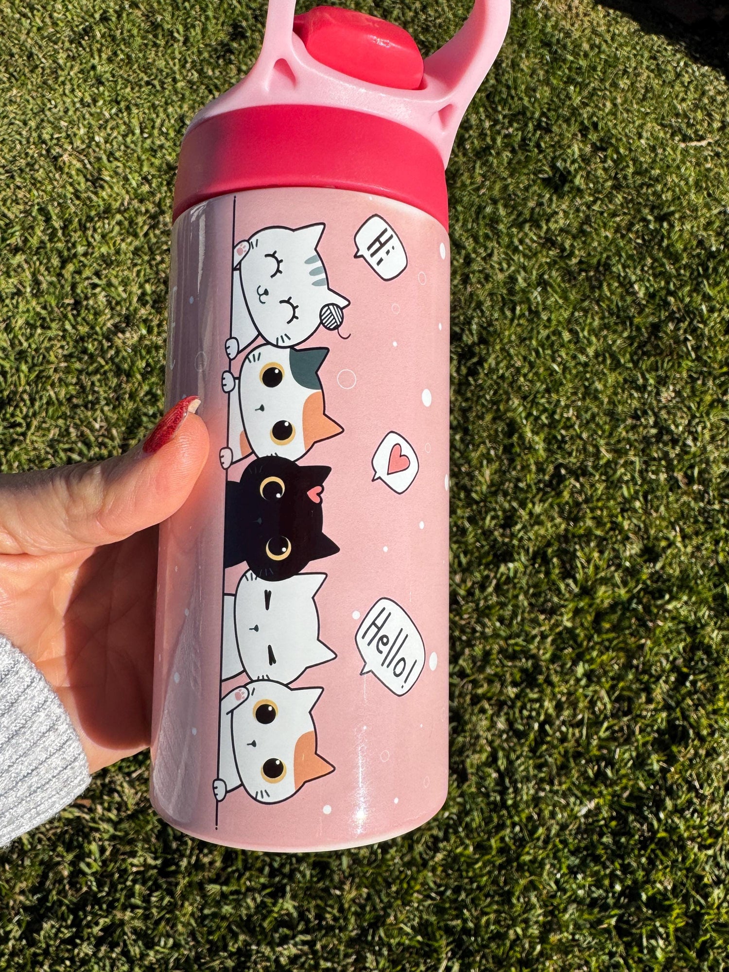 Personalized Kids Tumbler: 12 ounce Stainless Steel Sippy Cup with Fun Patterns