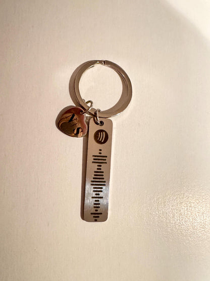 Custom Spotify Code Keychain | Personalized Engraved Music Keyring