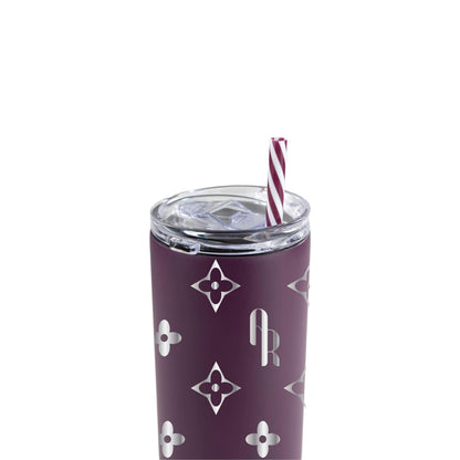 Monogram Pattern Engraved Tumbler: Personalized 20 ounce Stainless Steel Cup