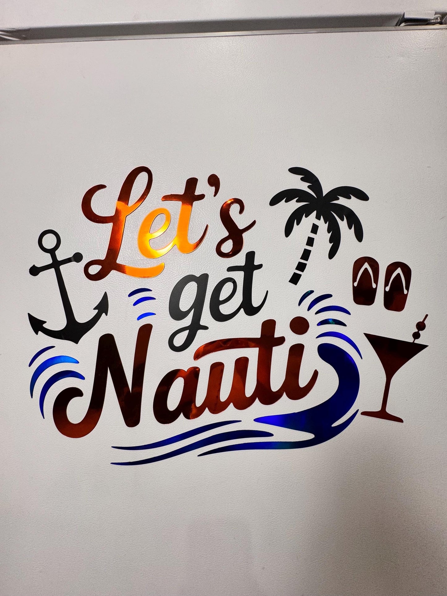 Let's Get Nauti – Cruise Ship Door Magnet | Funny Nautical Cabin Decor