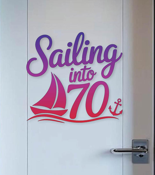 Custom Nautical Birthday Cruise Door Magnet, Sailing Into Milestone Year Decor
