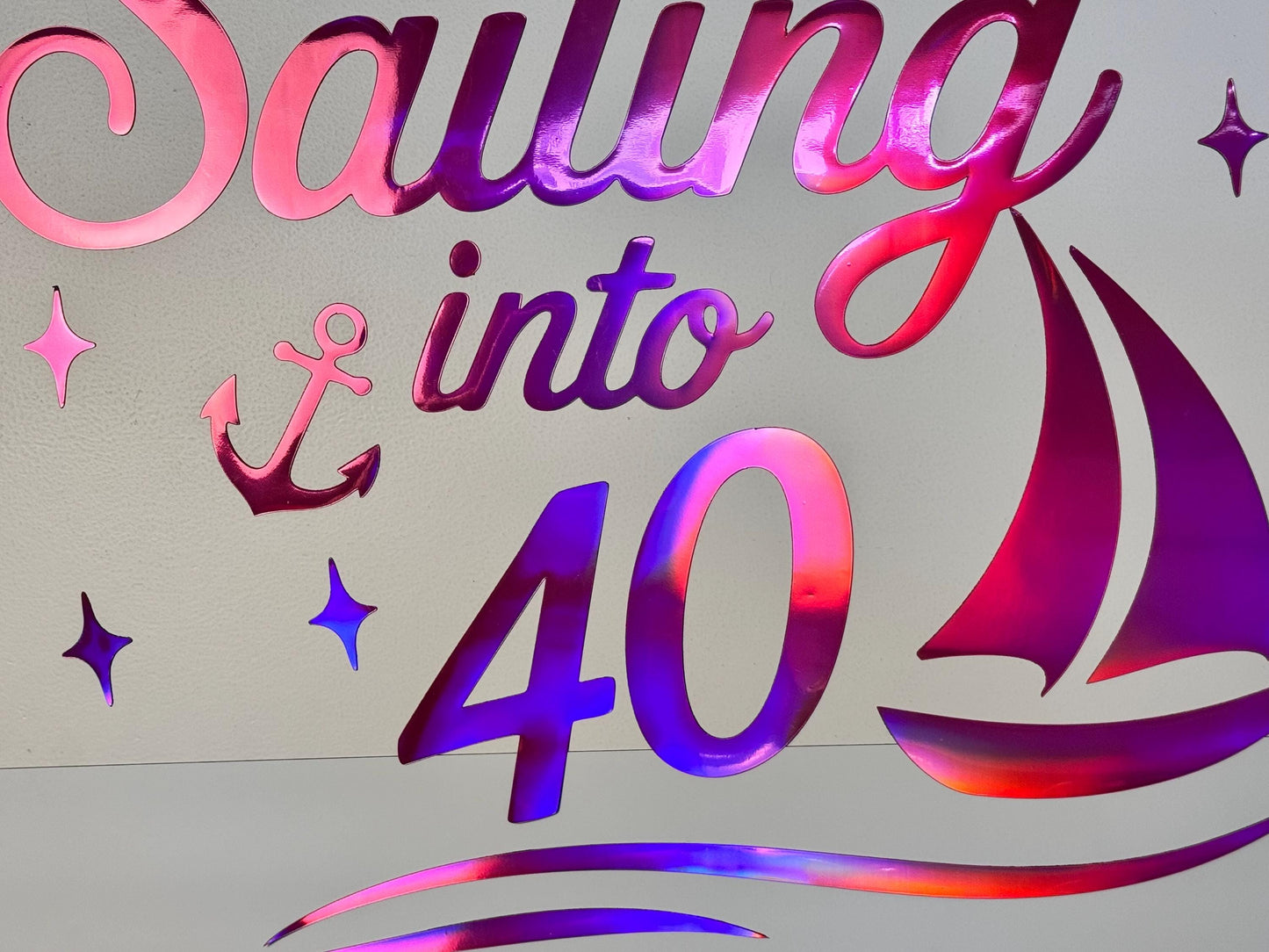 Custom Nautical Birthday Cruise Door Magnet, Sailing Into Milestone Year Decor