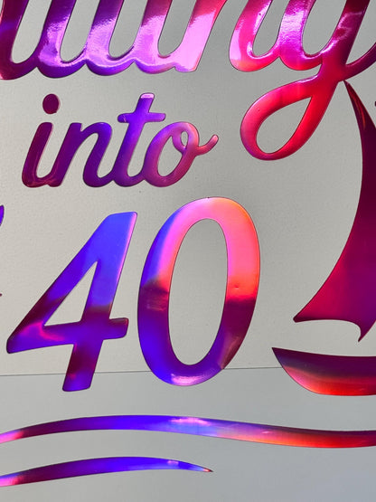 Custom Nautical Birthday Cruise Door Magnet, Sailing Into Milestone Year Decor