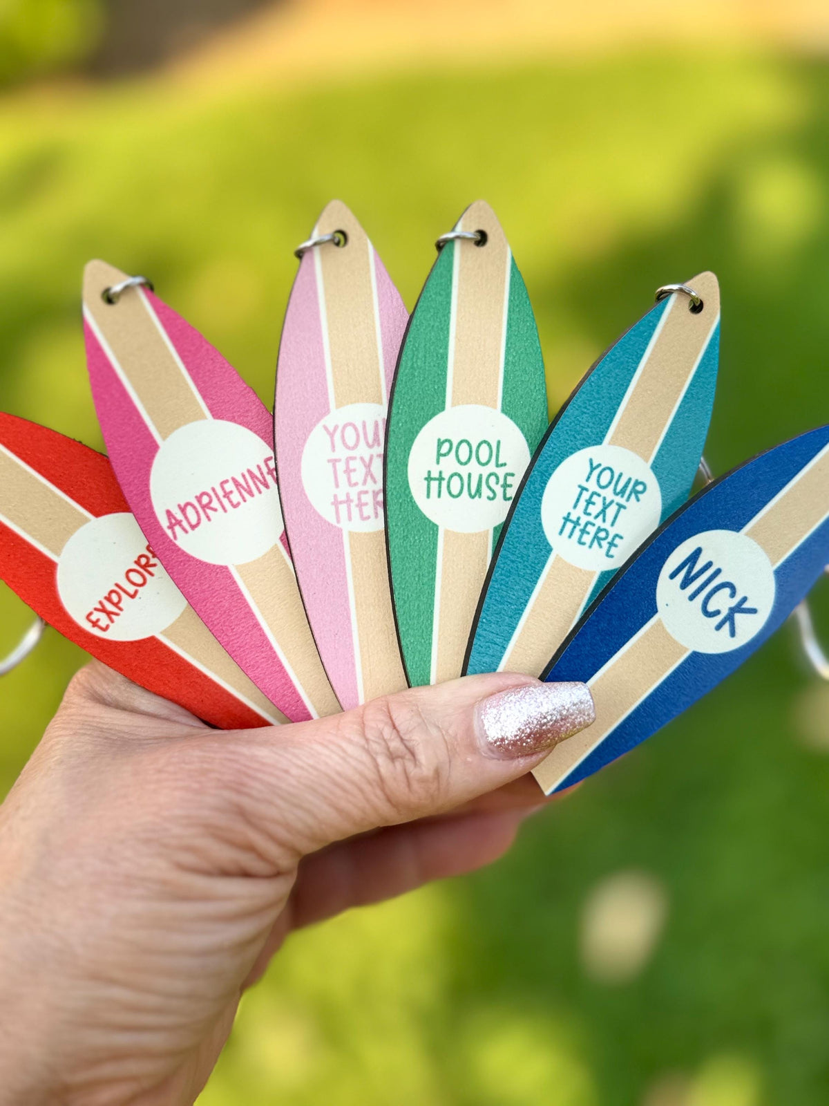 Personalized Surfboard Keychain | Coastal Key Organizer, Beach House Tag