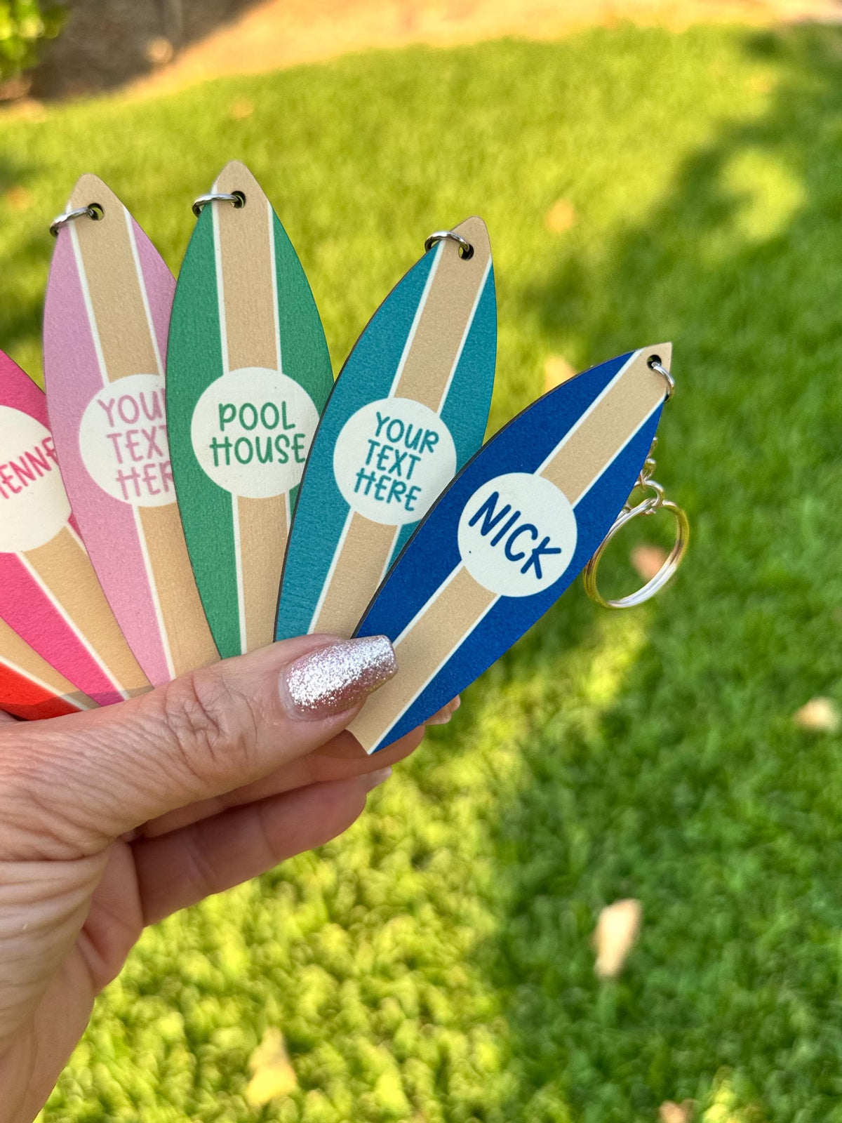 Personalized Surfboard Keychain | Coastal Key Organizer, Beach House Tag