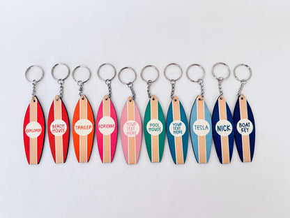 Personalized Surfboard Keychain | Coastal Key Organizer, Beach House Tag