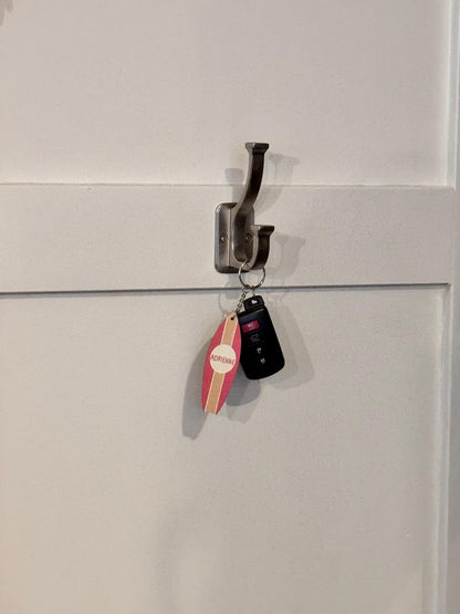 Personalized Surfboard Keychain | Coastal Key Organizer, Beach House Tag
