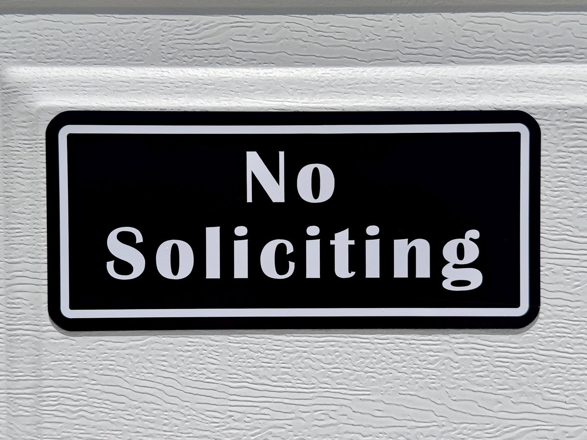 No Soliciting Magnet for Front Door | Weatherproof Magnetic Door Sign