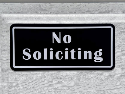No Soliciting Magnet for Front Door | Weatherproof Magnetic Door Sign