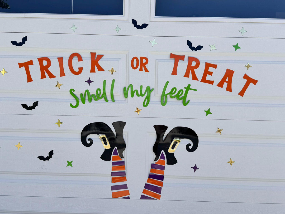 Halloween Garage Magnets | Trick or Treat Witch Legs Decor