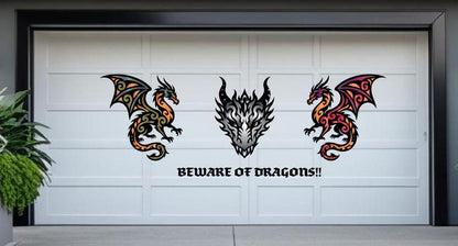 Dragon Garage Door Magnets | Beware Halloween Decoration | Throne of Dragons