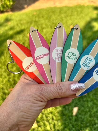 Personalized Surfboard Keychain | Coastal Key Organizer, Beach House Tag