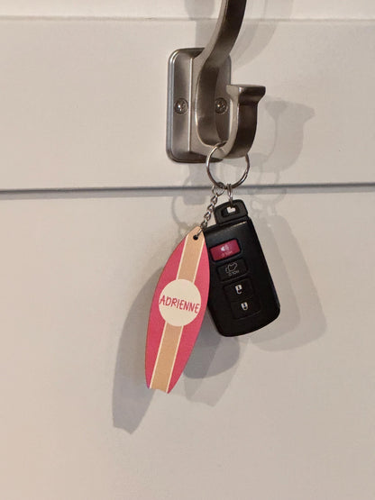 Personalized Surfboard Keychain | Coastal Key Organizer, Beach House Tag