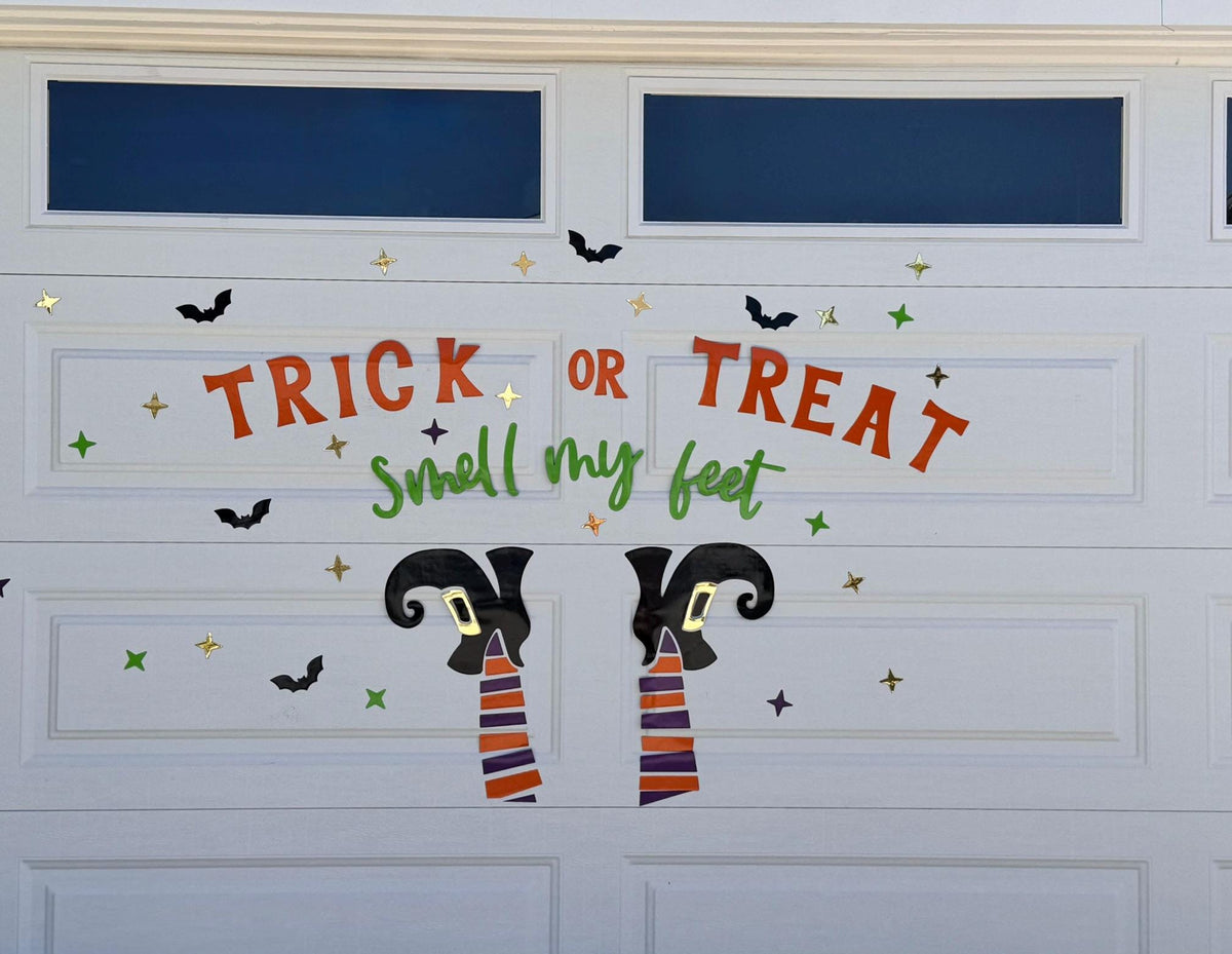 Halloween Garage Magnets | Trick or Treat Witch Legs Decor