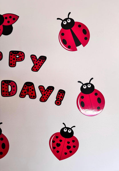 Ladybug Cruise Ship Cabin Door Decor | Personalized Birthday Door Magnets | Happy Birthday Name Decorations | Cruise Door Magnet