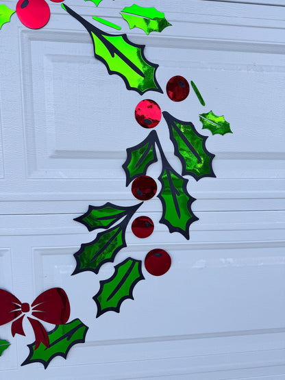Magnetic Christmas Holly Wreath – No-Nail Door Decor