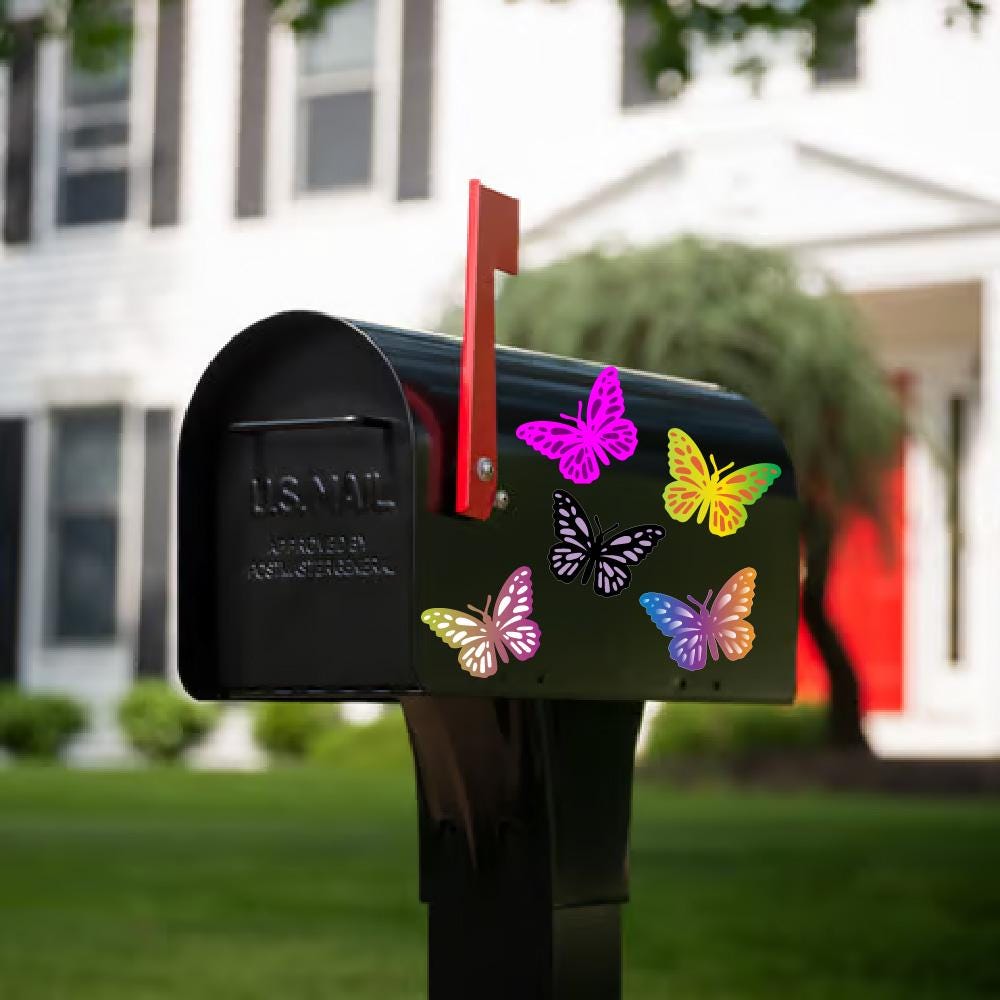 Mailbox Butterfly Magnets Set of 5